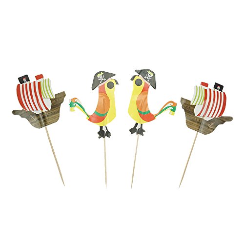 Pirate Cake Cupcake Toppers Food Picks For Party Decorations Set