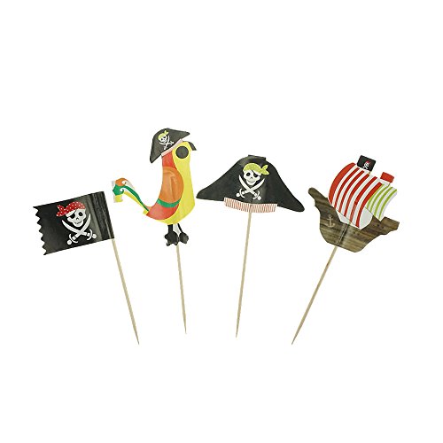 Pirate Cake Cupcake Toppers Food Picks For Party Decorations Set
