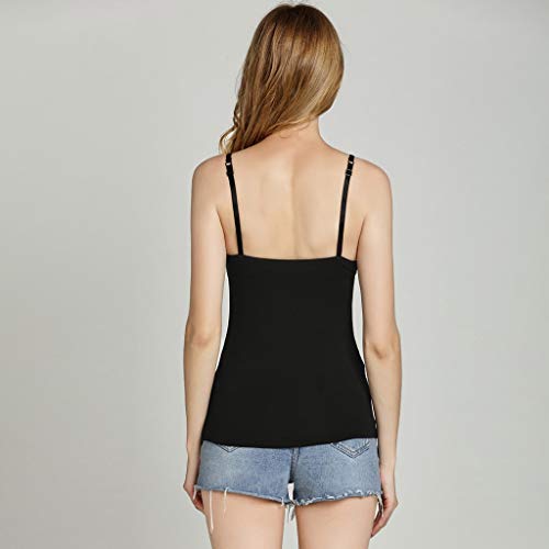 Goddesslili Tank Tops For Women With Built In Bra Comfy Crewneck