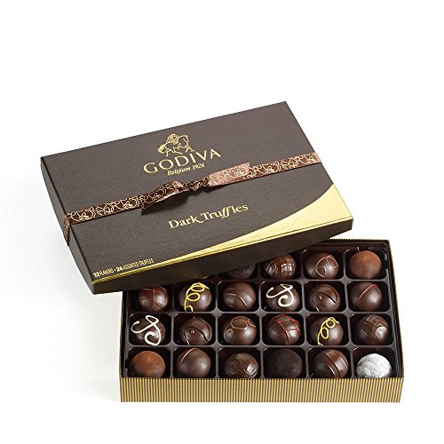 Godiva Chocolatier Assorted Truffles Gift Box 24 Piece Dark Choc