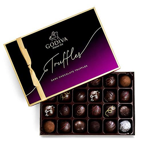 Godiva Chocolatier Truffles Assorted Gift Box 24Ct., Dark Chocol