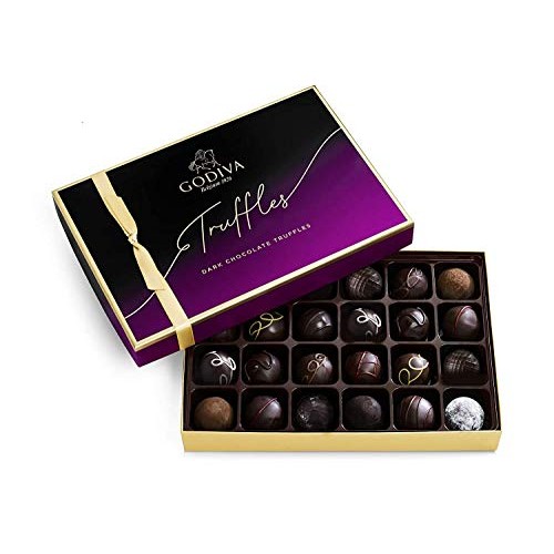 Godiva Chocolatier Truffles Assorted Gift Box 24Ct., Dark Chocol