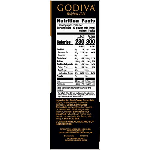 Godiva Molten Lava Cakes Baking Mix, 4 Count