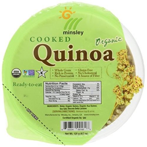 Minsley Cooked Organic Quinoa, 4.2 oz. Pack of 12