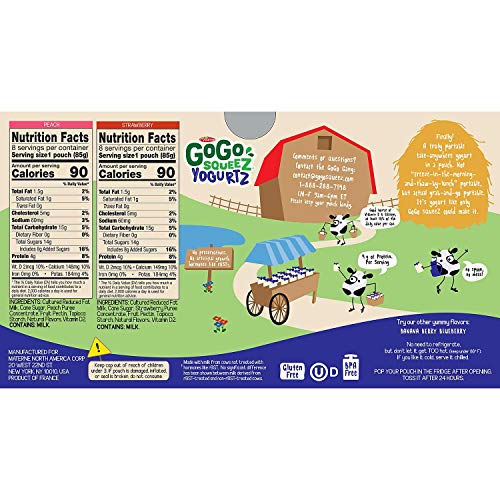 Gogo Squeez Yogurt Variety Pouch 16/ 3 Ounce, Net Wt 48 Ounce