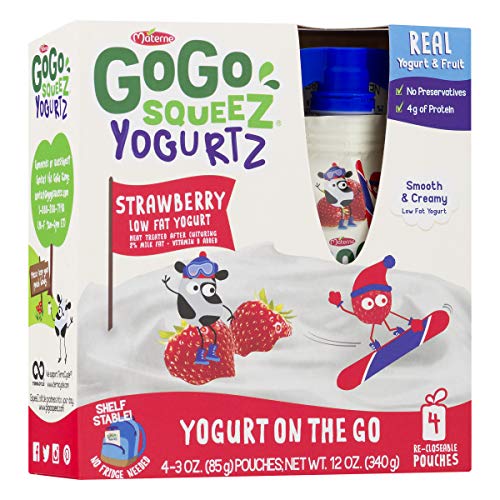 Pack Of 12 - Gogo Squeez Yogurtz Low Fat Strawberry Yogurt, 4 -