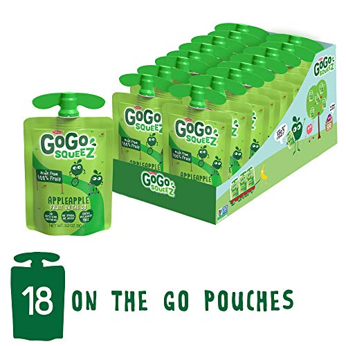 Gogo Squeez Applesauce, Apple Apple, 3.2 Ounce 18 Pouches, Glu