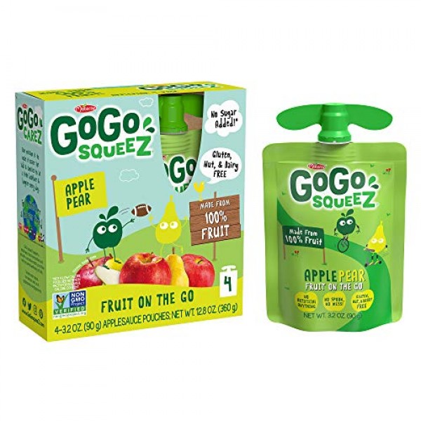 GoGo squeeZ Applesauce on the Go, Apple Pear, 3.2 Ounce 48 Pouc...