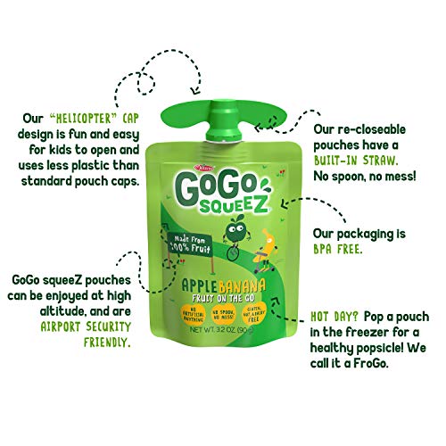 Gogo Squeez Applesauce On The Go, Apple Banana, 3.2 Ounce 4 Pou