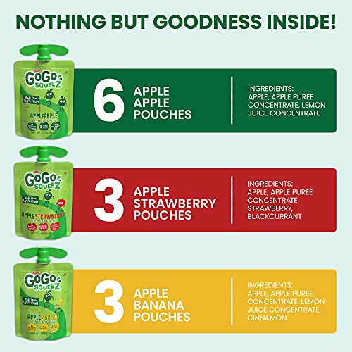Gogo Squeez Applesauce, Variety Pack Apple/Banana/Strawberry,