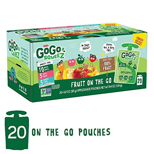 Gogo Squeez Applesauce, Variety Pack Apple/Peach/Gimme 5, 3.2