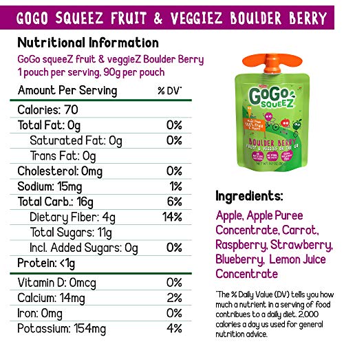 Gogo Squeez Fruit &Amp; Veggiez, Variety Pack Pear/Berry, 3.2 Ounc Gogo Squeez Fruit &Amp; Veggiez, Variety Pack Pear/Berry, 3.2 Ounc
