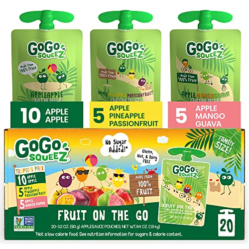 GoGo squeeZ Fruit on the Go Variety Pack, Apple, Mango Guava & P...