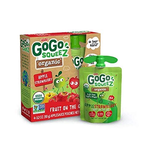 Gogo Squeez Organic Applesauce On The Go, Apple Strawberry, 3.2