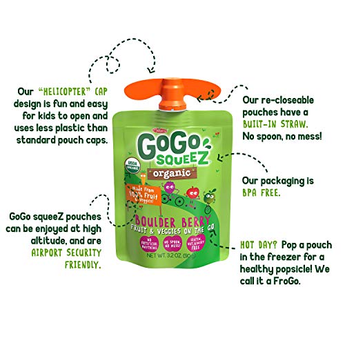 Gogo Squeez Organic Fruit &Amp; Veggiez, Apple Mixed Berry Carrot, 3