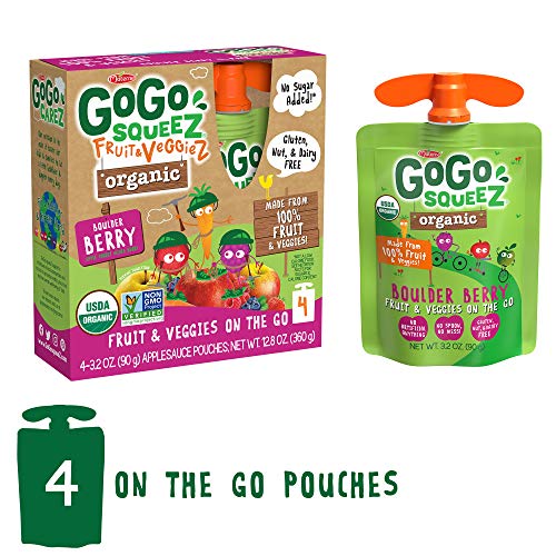 Gogo Squeez Organic Fruit &Amp; Veggiez, Apple Mixed Berry Carrot, 3