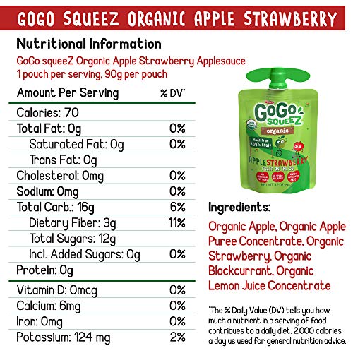 Gogo Squeez Organic Fruit On The Go Variety Pack, Apple/Banana/S