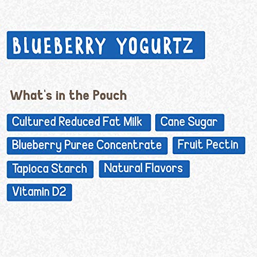 Gogo Squeez Yogurtz, Blueberry, 3 Ounce 4 Pouches, Low Fat Yog