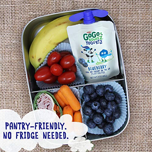 Gogo Squeez Yogurtz, Blueberry, 3 Ounce 4 Pouches, Low Fat Yog