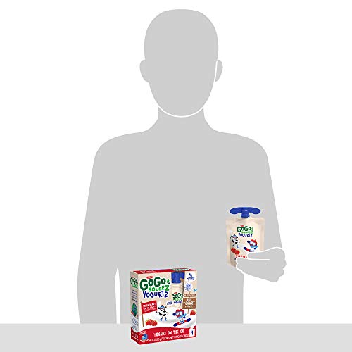 Gogo Squeez Yogurtz, Strawberry, 3 Ounce 4 Pouches, Low Fat Yo