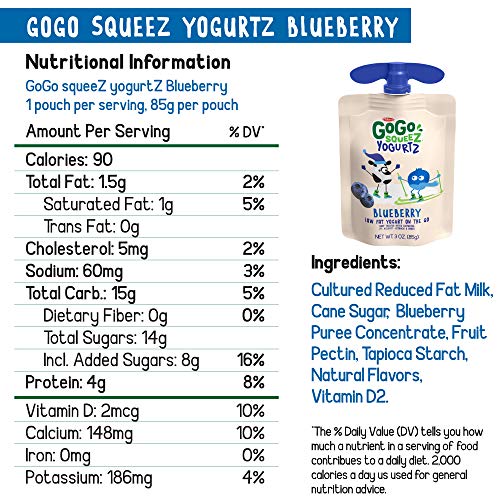 Gogo Squeez Yogurtz, Variety Pack Blueberry/Berry, 3 Ounce 60