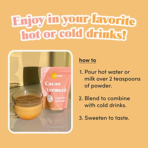 Golde Superfood Latte Blend - Cacao Turmeric | Plant Based Super...