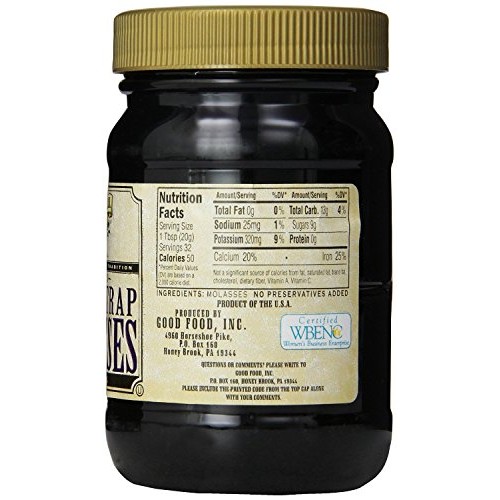 Golden Barrel Blackstrap Molasses, 16 Oz. Wide Mouth 2-16 Fl. O