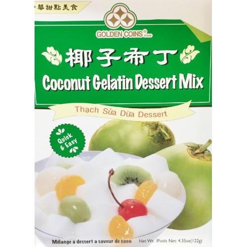 1 X 4.35Oz Golden Coins Coconut Gelatin Oriental Dessert Mix. Ju
