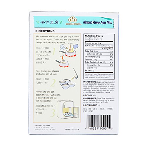 1 X 6.2Oz Golden Coins Almond Flavor Agar Mix, Tropical Style Ge