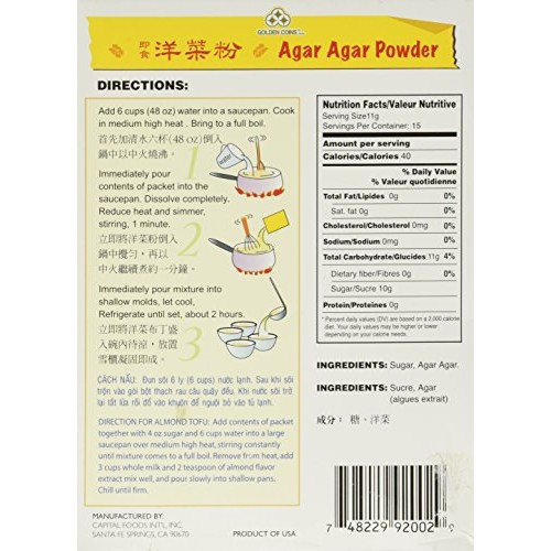 1 X 6Oz Golden Coins Agar Agar Powder, Oriental Dessert, Product
