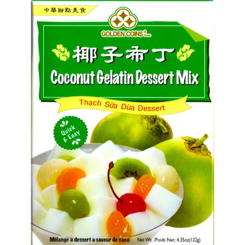 Coconut Galatin Dessert Mix By Golden Coins - 2 X 4.34 Oz / 122 G