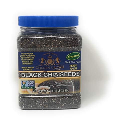 Golden Crown Black Chia Seeds - Premium Quality Organic Non Gmo