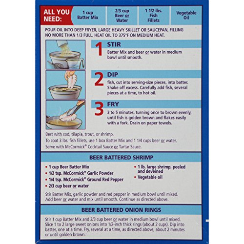 Mccormick Golden Dipt Beer Batter Seafood Batter Mix, 10 Oz Pac