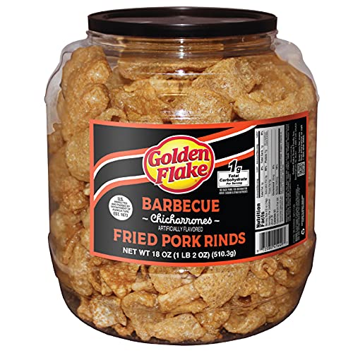 Golden Flake Pork Rind Barrel Oz Keto Friendly Snack With Zero C