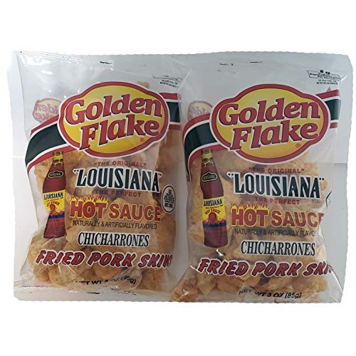 Golden Flake Louisiana Hot Sauce Pork Skins 3 Ounce Pack Of 2