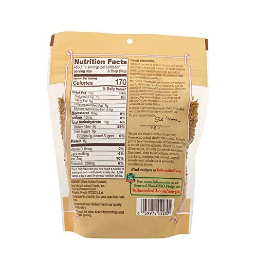 Bobs Red Mill Raw Whole Golden Flaxseed, 13 Oz 368G