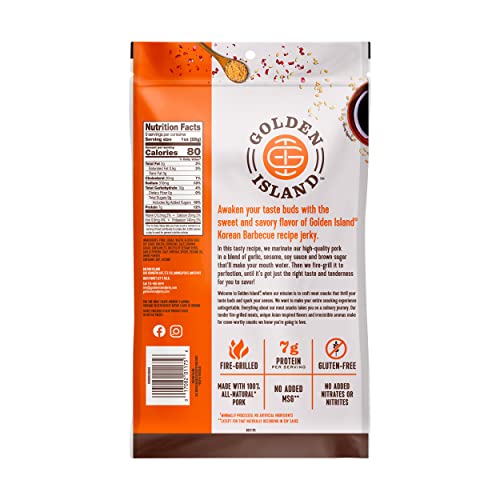 Golden Island Pork Jerky Korean Barbecue – Gluten Free Protein S...