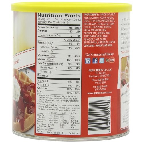 Golden Malted Pancake &Amp; Waffle Flour, Original, 33-Ounce Cans P