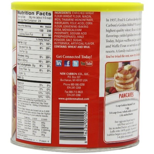 Golden Malted Pancake &Amp; Waffle Flour, Original, 33-Ounce Cans P