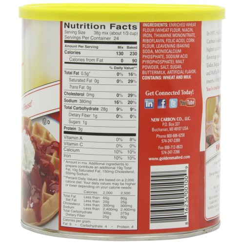Golden Malted Pancake & Waffle Flour, Original, 33-Ounce Cans (Pack of 3) (Packaging May Vary)