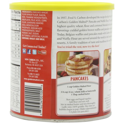 Golden Malted Pancake & Waffle Flour, Original, 33-Ounce Cans (Pack of 3) (Packaging May Vary)