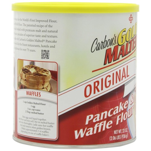 Golden Malted Pancake & Waffle Flour, Original, 33-Ounce Cans (Pack of 3) (Packaging May Vary)