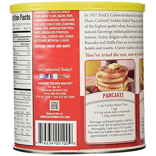 Golden Malted Waffle And Pancake Flour, Original 66 Ounce