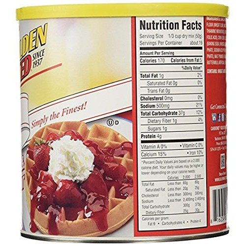 Golden Malted Waffle And Pancake Flour, Original 66 Ounce
