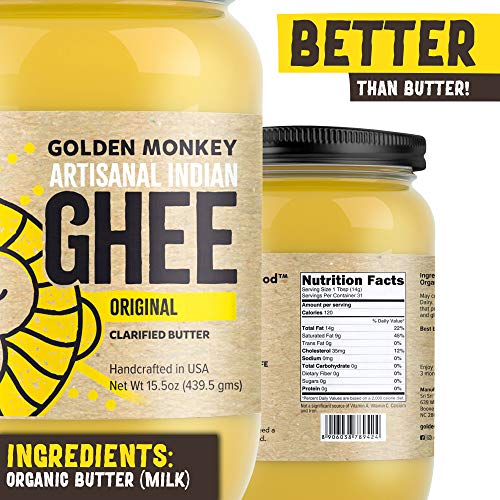 Organic Grass Fed Ghee Clarified Butter – 16 Oz Ghee Butter – Un