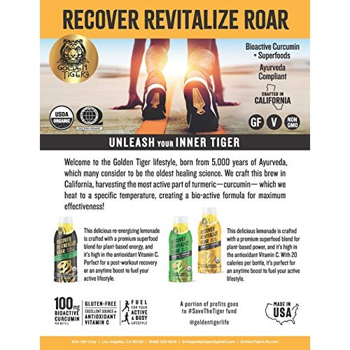 Golden Tiger Turmeric Lemonade - Bio Active Curcumin + Ginger -