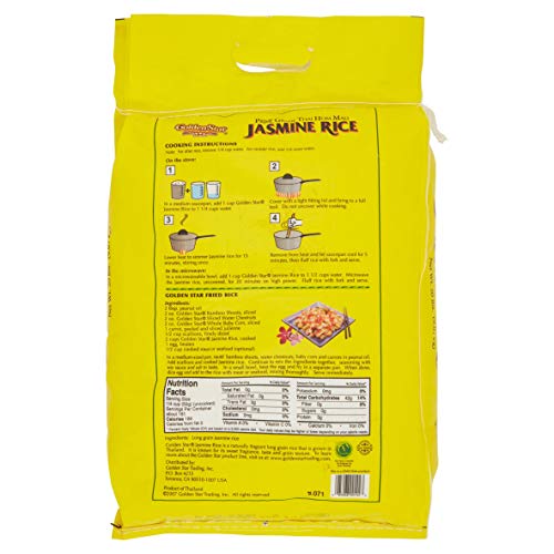 Golden Star Jasmine Rice 20 Lb Prime Grade Thai Hom Mali