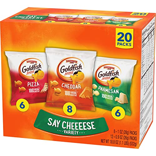Goldfish Crackers Say Cheeeese Variety Pack with Cheddar, Pizza ...