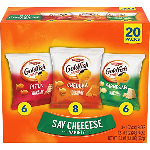 Goldfish Crackers Say Cheeeese Variety Pack with Cheddar, Pizza ...