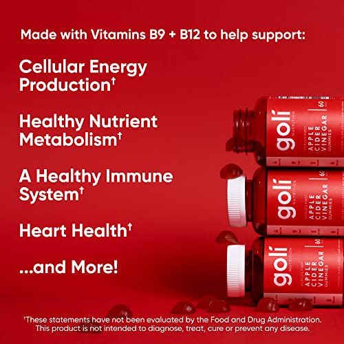 Goli Apple Cider Vinegar Gummy Vitamins- 120 Count Pack - Gelati...